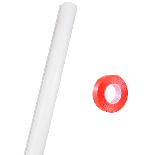JAM Paper White Glitter Gift Wrap with Double Sided Tape Set